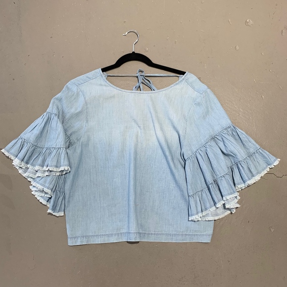 Melrose and Market Tops - Melrose and Market Ruffled Sleeve Top